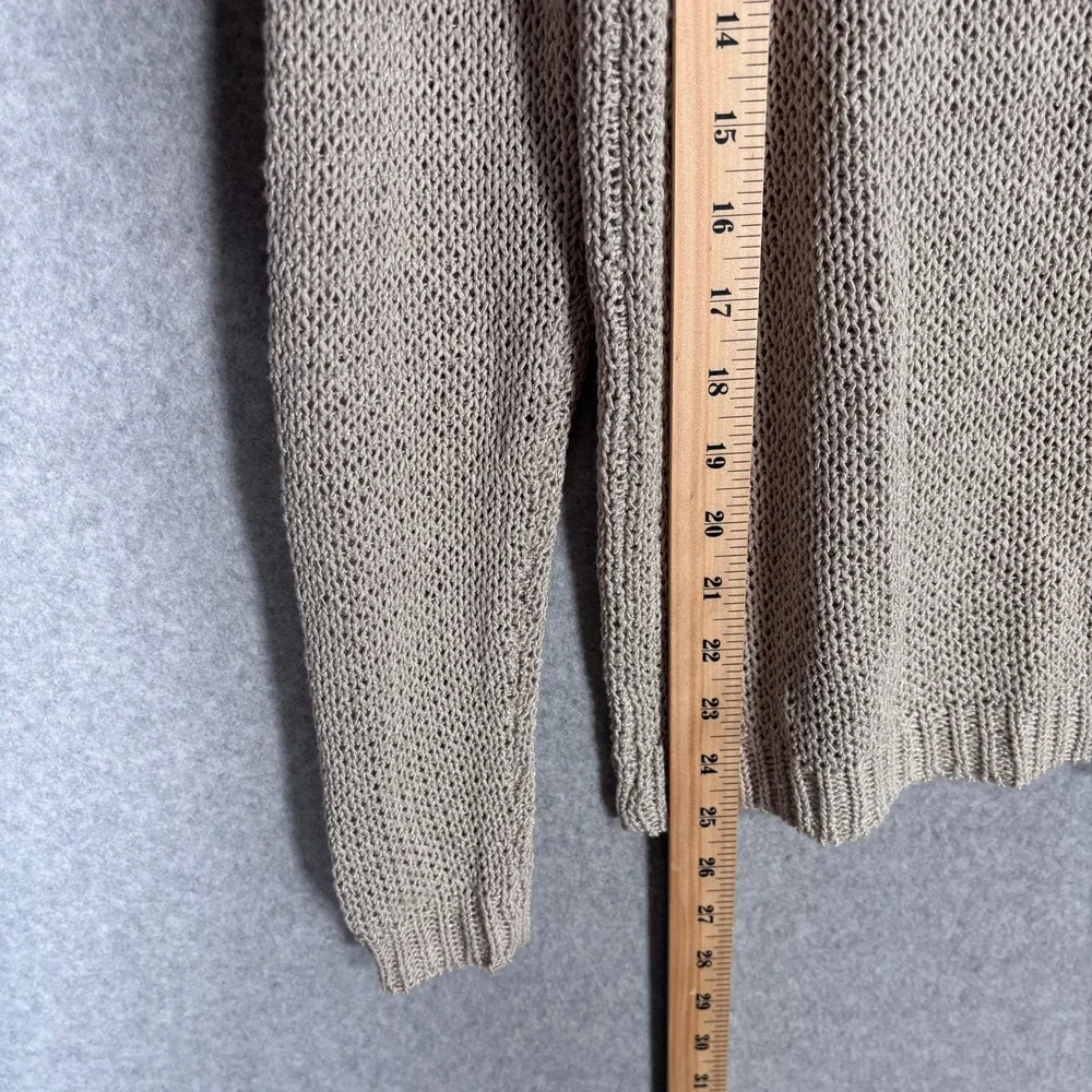 Michael Kors Metallic‎ Thread Open Back Sweater Small Sheer Knit Neutral Shimmer